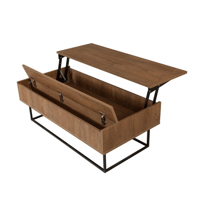 Hanah Home Laxus Takım 10 Conjunto de Muebles de Salón Nogal y Negro